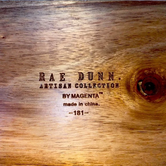 🦚Rae Dunn Farmhouse Ceramic “Sweet & Pour” Wooden Tray Set - Picture 13 of 16